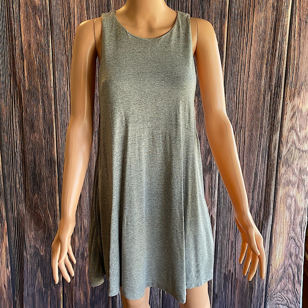 H & M grey gray basic swing casual dress size small boho